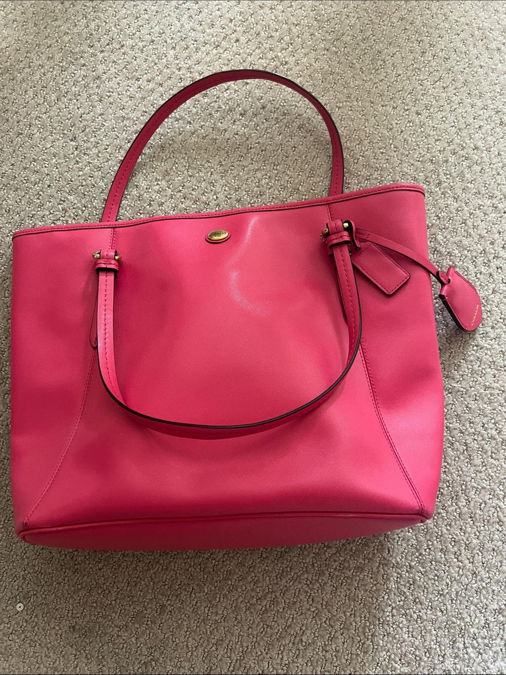 Coach Pink Leather Tote Bag